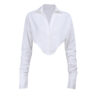 2021  Summer Lapels Solid Color Long Sleeve Open Lining in Tops & Tees