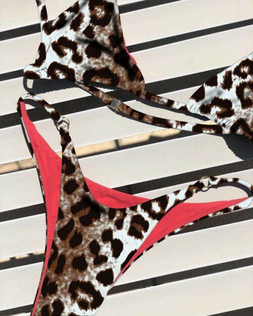 Hot Three-Point Bikini Sexy Leopard Print Swimsuit Special Suit