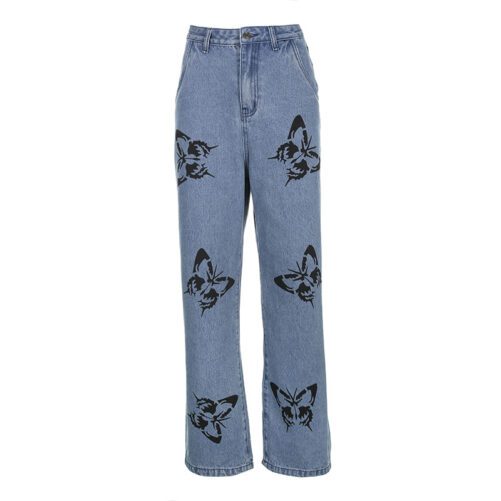 Fashion Street Fashion Ins Style Loose Straight Jeans Trousers for Women