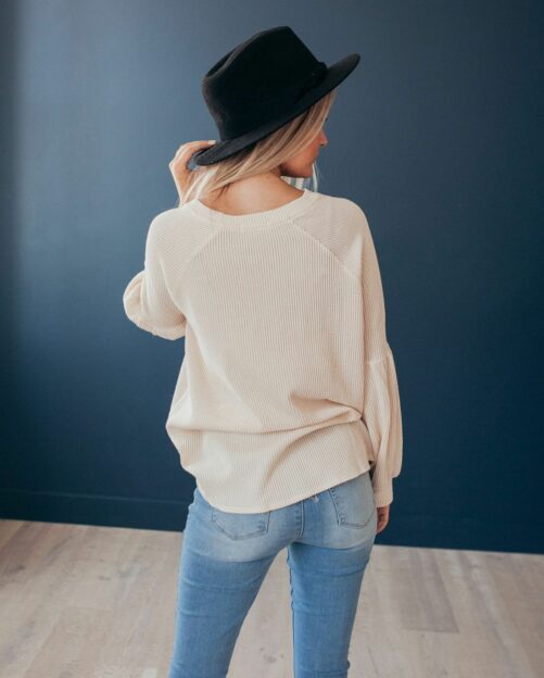 Autumn And Winter New Women Clothing Top Solid Color Lantern Sleeve Sweater