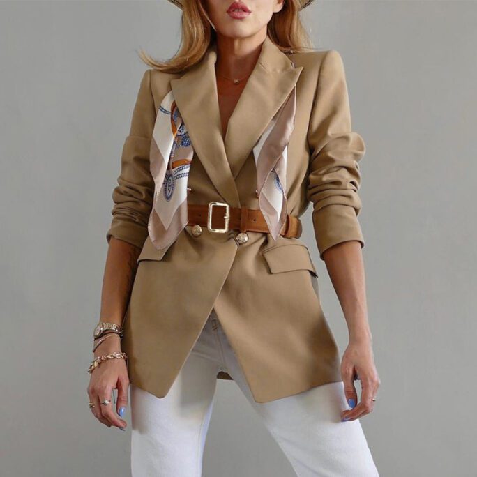 2021 Autumn and Winter New   Women Clothing Slim Fit Fashion Casual Suit Blazer Women Clothing