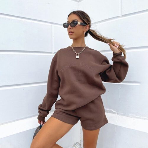 Style Autumn And Winter Women Clothing New Alphabet Embroidery Fleece Thickening Loose All-matching Casual Sweatshirt