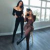 New Low-necked Close-fitting Long Sleeve High Waist Pure Color Sports Fitness Jumpsuit in Jumpsuits