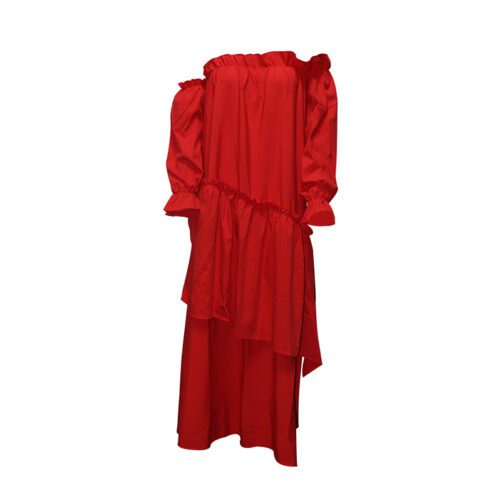 Women Clothing 2021 Early Autumn New Dress Irregular off-Shoulder off-the-Shoulder Skirt