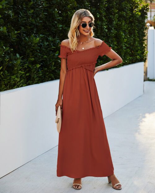 2021 Fashion off-Shoulder Backless Slim-Fit Figure Flattering Elegant Dress
