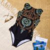 New Retro Printed Bikini One-Piece Swimsuit Women One-Piece Swimsuit  Sexy Bikini in One-piece Swimsuits