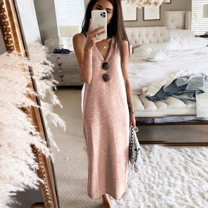 Popular 2021 Spring and Summer New Backless Camisole Dress Women Clothing