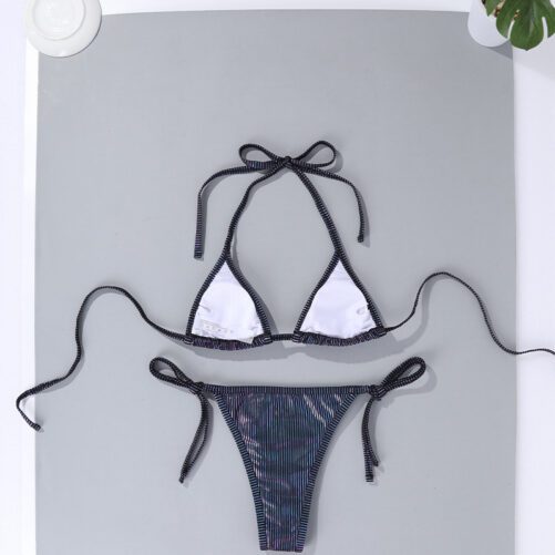 Bikini  New Sexy Backless Lace up Split Swimsuit