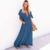 Bamboo Single-Breasted Waist Pull-Belt Beach Cover-up Sexy Backless Holiday Skirt Bikini Swimsuit Blouse in Cover Ups
