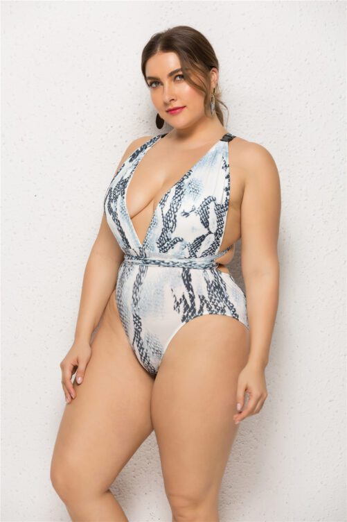 Bikini Digital Printed Sexy Swimsuit Fat Woman  Fashion One-Piece Swimsuit  Extra Large Size