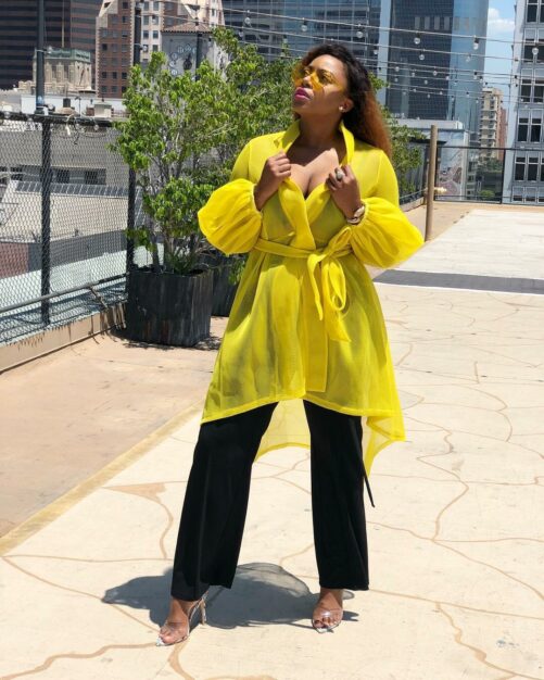 2021 Spring  Elegant Women Clothing Solid Color Lace-up See-through Coat in Trench Coats