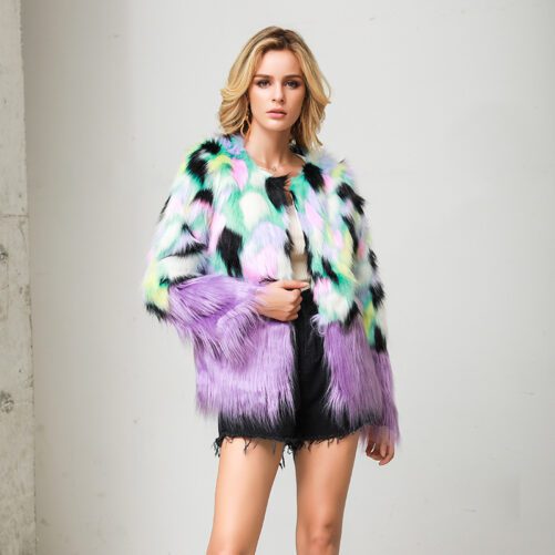 Fur Wool Stitching Plush Fluff Coat Imitation Fox Fur Fur Imitation Fur Thickened