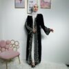 Middle East Dubai Oman Solid Color Diamond Robe Dress 2021 in Dresses