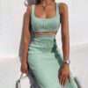 Spring And Summer Skirt Two-piece Women Clothing Supply Sexy Tight Dress in Skirt Sets
