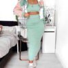 Spring And Summer Skirt Two-piece Women Clothing Supply Sexy Tight Dress in Skirt Sets