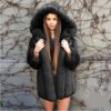Imitation Fox Fur Faux Fur Coat Womens Clothing Mid-Length Stitching Spot in Fuzzy Coats
