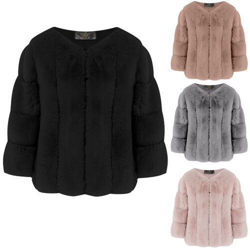 Autumn And Winter Popular Imitation Fur Short Round Neck Coat Women Fashion New Coat Coat Women