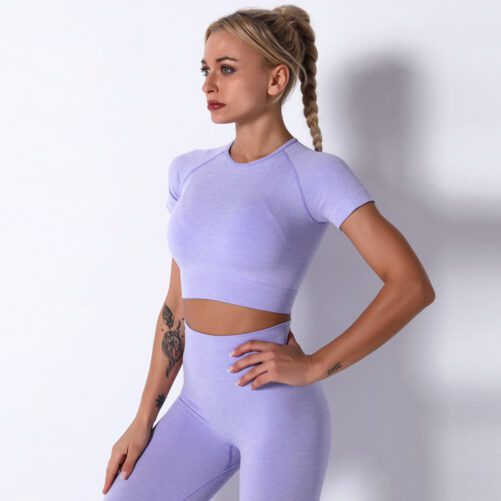 New Seamless Yoga Exercise Suit Women Summer Women Yoga Pants Hot Workout Clothes