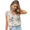 Glamaker Patchwork Lace V Neck Tank Top Women Sleeveless Summer Sexy Tanks Camis Female Print Floral Short Top Feminino Shirt in Tank Tops & Camis
