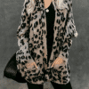 Temperament-commuting long sleeve loose large size leopard print cardigan sweater in Cardigans