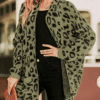 Temperament-commuting long sleeve loose large size leopard print cardigan sweater in Cardigans