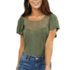 Sollinarry  Women V Neck Sleeveless Lace Tank Top Cute Summer Casual Blouse Shirts in Tops & Tees