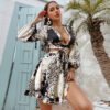 Chiffon Floral printed hollow out sexy dress Women summer ruffles lantern sleeve A-line mini dress Fashion vestidos in Dresses