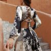 Chiffon Floral printed hollow out sexy dress Women summer ruffles lantern sleeve A-line mini dress Fashion vestidos in Dresses