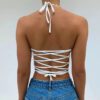 2021 Summer New Strap Sling Sexy Backless Halter Strap Camisole for Women in Tank Tops & Camis