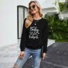 2021 New Christmas Series Letter Printing round Neck Loose Long Sleeves in Tops & Tees