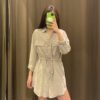 2021 Summer New Women Clothing  Air Outlet Pocket Decoration Lace-up Waist Draping Coat Chic in Trench Coats