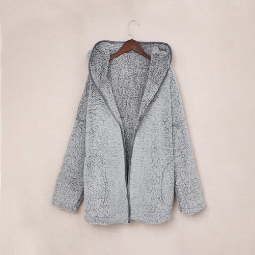 Woolen Coat Women Mid-Length Thickened Winter New Solid Color Casual Coat Women Loose