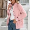 2021    Lamb Wool Cardigan Coat Double-Sided Plush Jacket Coat Top Women in Fuzzy Coats