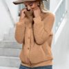 2021    Lamb Wool Cardigan Coat Double-Sided Plush Jacket Coat Top Women in Fuzzy Coats
