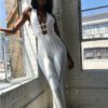 Glamaker Knitted V Neck Sexy Jumpsuit Women Bodycon Jumpsuits & Rompers Female Elegant Jumpsuit Long Playsuit Overalls Jump Suit in Jumpsuits