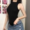 Fashion Women Clothing Basic All-Matching Bottoming Vest Cold-Shoulder Sleeveless High Waist Jumpsuit Summer 2021 Generation Hair in Bodysuits