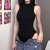 Fashion Women Clothing Basic All-Matching Bottoming Vest Cold-Shoulder Sleeveless High Waist Jumpsuit Summer 2021 Generation Hair in Bodysuits