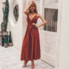 Sexy Floral Print Jumpsuits Women V Neck Split Spaghetti Strap Long Overalls Summer Beach Loose Female Jumpsuit in Jumpsuits