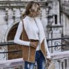 Sleeveless Simple Reverse Large Lapel Vest Coat Suede Vest Women Autumn and Winter 2021 in Vests