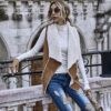 Sleeveless Simple Reverse Large Lapel Vest Coat Suede Vest Women Autumn and Winter 2021 in Vests