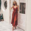 Sexy Floral Print Jumpsuits Women V Neck Split Spaghetti Strap Long Overalls Summer Beach Loose Female Jumpsuit in Jumpsuits