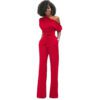 Hot Sale  Classic Solid Color Diagonal Collar Button One-Piece Wide-Leg Pants in Jumpsuits