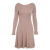 Warm Winter Women Knitted Dress Elegant Office Lady Pink Sweater Dress A Line Pleated Soft Knits Dress For Autumn in Dresses