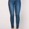 Popular Ultra High Waist Stretch Hip Lift Denim Skinny Pants in Jeans