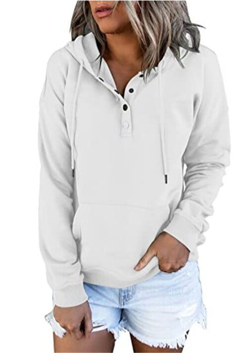 2021 Autumn and Winter  Europe and America Women Long-Sleeved Hooded Front Sweater T-shirt for Women in Hoodies