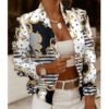 2021 New Fall Women Clothing Zipper Decorations Long Sleeve Cardigan Jacket Women Small Coat in Jackets
