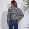 Short Back Long Zebra Pattern Long Sleeve Short Shirt Women Thin Coat New  Women  Clothing in Jackets