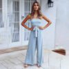2021 Spring and Summer New offthe Neck Navel Strap One Piece Trousers Women Clothing in Jumpsuits