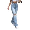 2021 New Denim Wide Leg Trousers Ripped Skinny Jeans in Jeans