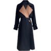Elegant Stitching Contrast Color Trench Coat Women Mid-Length over-the-Knee Large Lapel Fashion Waist-Controlled Overcoat in Trench Coats